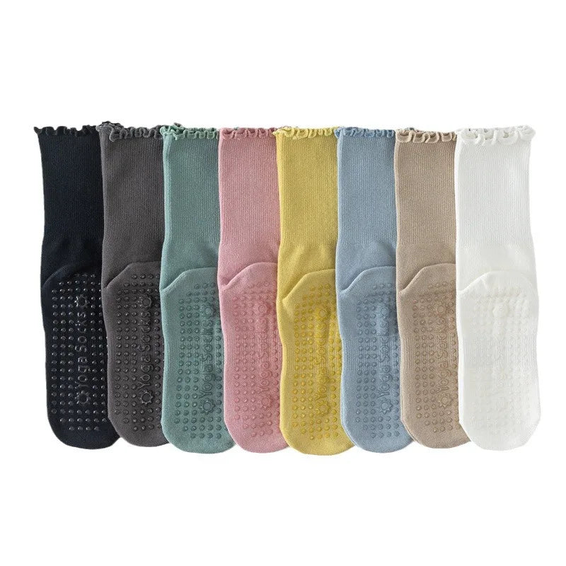 Frill crew grip socks shown in the full range of colours