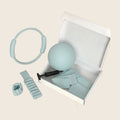 Home Pilates Studio Gift Box in Sage: ring, mini ball, bands and wrist/ankle weights with gift box